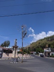 A road and roundabout in the town of Bajawa.